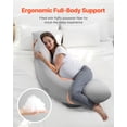 thumbnail image 3 of VEVOR Almohadas de embarazo Almohada de maternidad en forma de L para embarazadas Suave y transpirable, 3 of 9