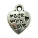 thumbnail image 5 of 50 colgantes de corazón de plata HECHO CON AMOR para joyería, 5 of 6
