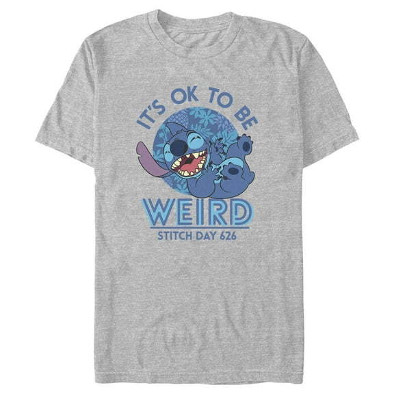 Men's Lilo & Stitch It's Ok to Be Weird Stitch Day 626 Graphic Tee Athletic Heather 2X Large