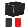 thumbnail image 3 of Estuche para tarjetas con cierre magnético, capacidad para 100 tarjetas, pasatiempos de juguete para tarjetas de recolección resistentes Verde negro, 3 of 8