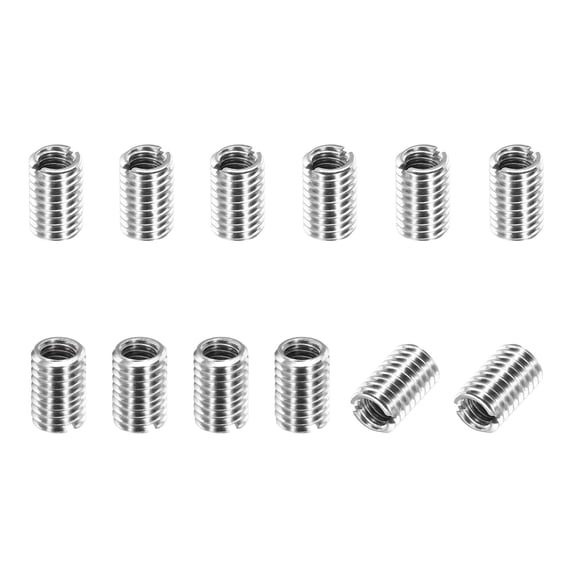 Thread Adapters Sleeve Reducing Nut, 12Pcs M8x1.25 Male to M6x1 Female Repairing Insert Nut Screw Reducer Conversion 303 Stainless Steel Fastener 12mm
