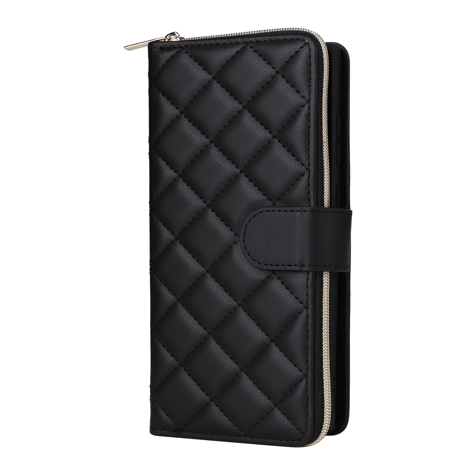 Compatible for Samsung Galaxy S24 Ultra Wallet Case, Crossbody Strap PU Leather Folio Phone Cover, Zipper Handbag Purse with Card Holder Lanyard Flip Stand for Samsung Galaxy S24 Ultra, Black