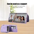 thumbnail image 6 of for Samsung Galaxy S22 Ultra Wallet Case Crossbody Strap, Zipper Phone Case with Card Holder Wrist Strap Purse Cover with Kickstand Compatible with Samsung Galaxy S22 Ultra 6.8 inch - Purple, 6 of 8