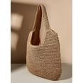 thumbnail image 2 of Women's Crochet Straw Bag Knit Tote Bag Shoulder Handbags Shopping Bags, 2 of 5