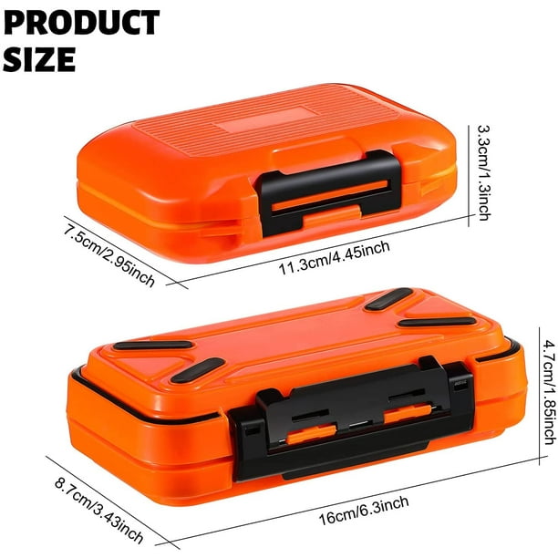 2 Pieces Mini Fishing Vest Box Waterproof Fishing Tackle Box Mini Utility  Fishing Lures Box Small Organizer Box Containers for Trout, Jewelry, Bead  (Orange) 