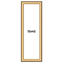 12x42 Frame Gold Plein Aire Solid Wood Picture Frame Width 2 Inches | Interior Frame Depth 0.5