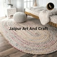 thumbnail image 4 of Jaipur Art And Craft Indian Handmade Pure Cotton Braided Bohemian Colorful Chindi Area Rug Rug Size - (10x14 Sq Feet), (120x168 Inches), (300x420 CM), 4 of 6