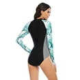 thumbnail image 5 of Women's Long Sleeve Zip Front Rashguard Swimsuit Sun Protection Surfing Swimwear Bathing Suit, 5 of 5