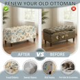 thumbnail image 6 of FOR U DESIGNS Vintage Floral Print Stretch Ottoman Cover for Flip-Top Storage Stool, Rectangle Footrest Slipcover with Elastic Bottom Washable Non-Slip Bench Furniture Protector, 6 of 7