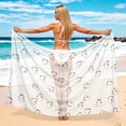 thumbnail image 4 of PWPSG Women’s Side Tie Wrap Sarong Skirt, High Slit Outline Heart Print Soft Sheer Fabric, Versatile Swim Wrap for Waterside Relaxation White Free Size, 4 of 6