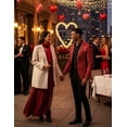 thumbnail image 4 of COOFANDY Mens Casual Blazer Valentine's Day Red Metallic Jacket 70s Disco Party Suit Jacket, 4 of 6