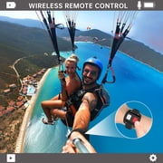 Action Camera 4K 60FPS 30MP with Front LCD and Rear Touchscreen, Underwater Camera 132FT Waterproof with 64GB Card,EIS,5X Zoom, 2.4G Wifi Remote Control,Vlog Cam,Dual Batteries,Mount Kit