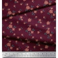 thumbnail image 3 of Soimoi Tissu en Soie Imprimé Feuilles & Roses au Mètre 42 Pouces de Large, 3 of 3
