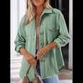 thumbnail image 2 of Camisas de Punto Extragrandes para Mujer, Blusas de Trabajo de Larga con Botones, Blusas de Moda de Otoño. Verde L, 2 of 3