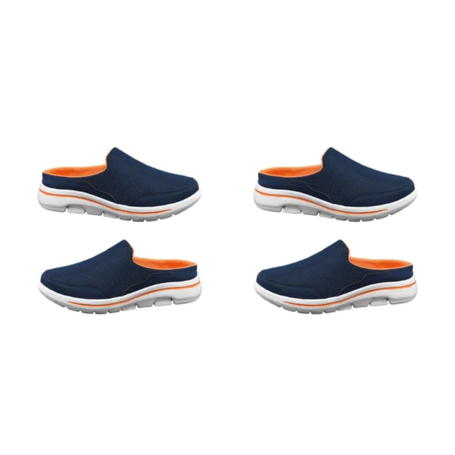 Sonducket 1 par de toboganes para mujer, niñas, verano, viaje, tacón plano, transpirable, diseño Simple, zapatilla, sandalia, calzado, azul, naranja azul talla 42 2Conjunto