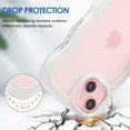 thumbnail image 2 of for iPhone 15 Case Wavy Edge Clear Back Design, Anti-Slip Grip Cute Wave Curly Frame Shape Shockproof Soft TPU & Hard Bumper Protective Phone Case Cover for Women Girls, Pink, 2 of 11