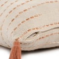 thumbnail image 5 of 20" X 20" Coral And Ivory 100% Cotton Striped Zippered Pillow, 5 of 10