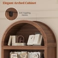 thumbnail image 3 of 81" Tall Arched Kitchen Pantry Storage Cabinet, 6-Tier Bookcase with 2 Doors for Living Room, Kitchen, Home Office, Brown, 3 of 8