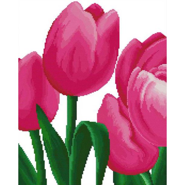 Diamond Painting (DB5237) 5D DIY Tulipanes Square Rhinestone Drawing (B1335) 45x60cm FLhrweasw Nuevo