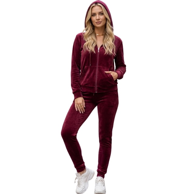 Conjunto de Sudadera y Pants Aterciopelado Unitalla para Mujer Diseño Cómodo y Sofisticado