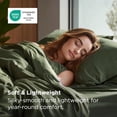 thumbnail image 3 of Rayon Derived from Bamboo Duvet Cover King Size - Lightweight Silky Cooling Comforter Cover Set, Breathable & Moisture-Wicking Bedding Set, Olive Green, 3 of 4