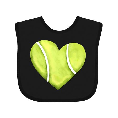 

Inktastic Tennis Ball in Heart Gift Baby Boy or Baby Girl Bib