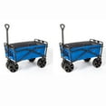 thumbnail image 1 of Seina Powder Coated Steel Collapsible Garden Cart Wagon, Blue & Grey (2 Pack), 1 of 6