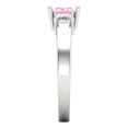 thumbnail image 3 of Three-Stone Engagement Ring for Women - 1.11ct Simulated Pink Diamond in 14K White Gold Promise Ring, 3 of 6
