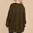 thumbnail image 5 of Holiday Deals, Plain Pullover Sweatshirts, Ladies Oversized Sweatshirt Casual Long Sleeve Button Henley Neck Vintage Tunic Tops (X-Large, Coffee), 5 of 6