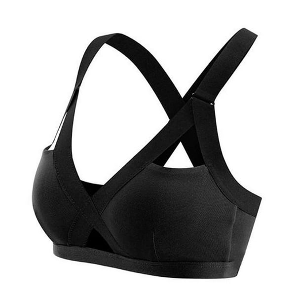 Yoga Sports Bra High Impact Crossover Plus Size Running Workout Cardio Top  with Removable Pad For women 