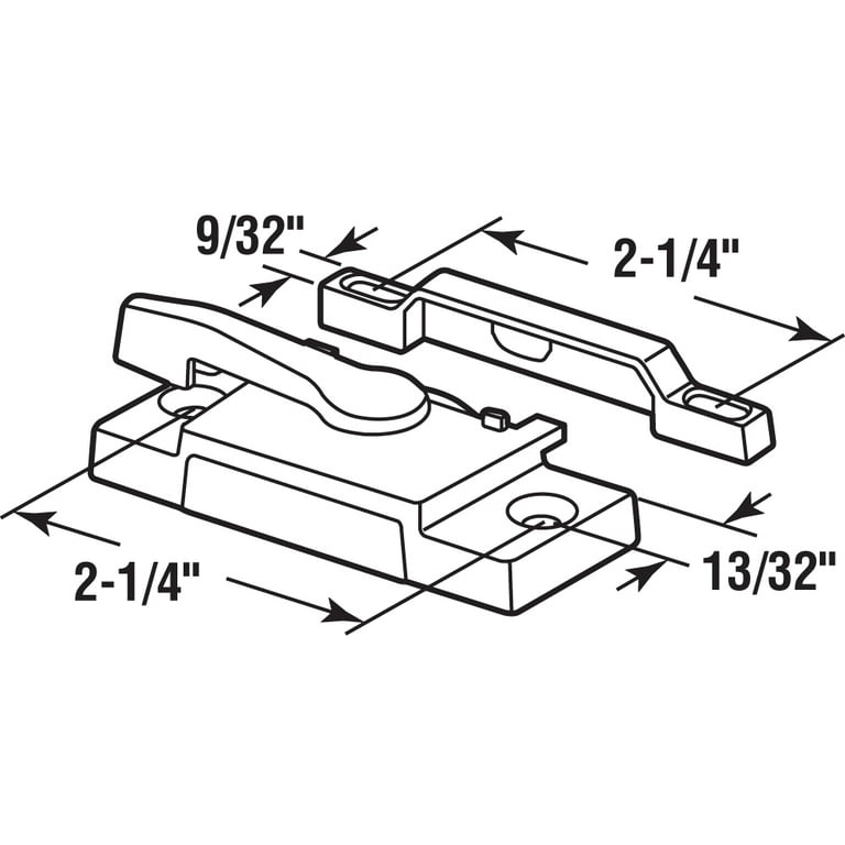 Prime-Line 2-1/4-in 2-5/16-in Cam Action White Die-Cast Sliding Window Sash Lock