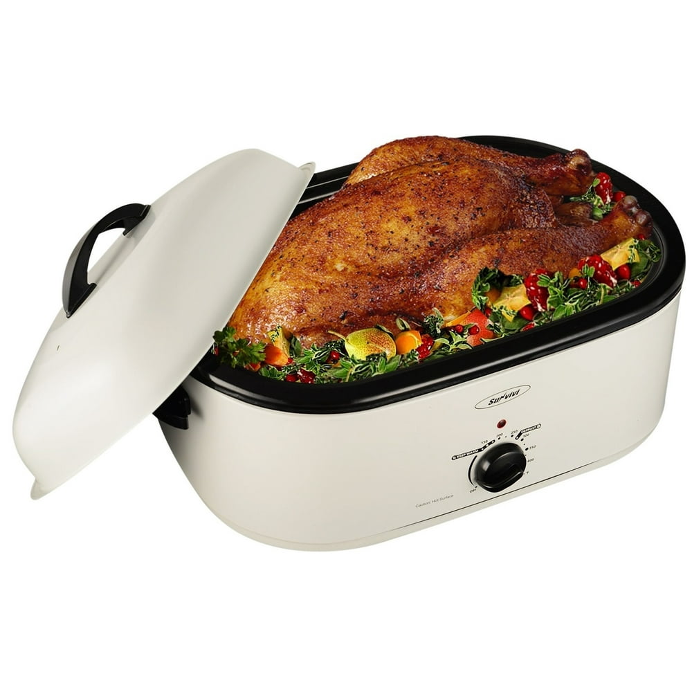 Roaster Oven with SelfBasting Lid 20 Qt, Stainless Steel White
