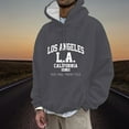 thumbnail image 2 of MIASHUI Unisex Los Angeles City Print Hoodie with Letter Design, Long Sleeve Pullover for Casual and Street Style Dark Gray,XL, 2 of 4