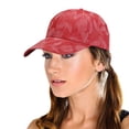 thumbnail image 3 of Only Moment Red Baseball Cap Adjustable Size Polyester Men Women Baseball Cap-Low Profile Adjustable Washed Cotton Golf Dad Hat One Size, 3 of 3
