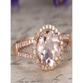thumbnail image 2 of Limited Time Sale Antique Halo 1.50 carat Morganite and Diamond Halo Engagement Ring in 10k Rose Gold for Women, 2 of 2