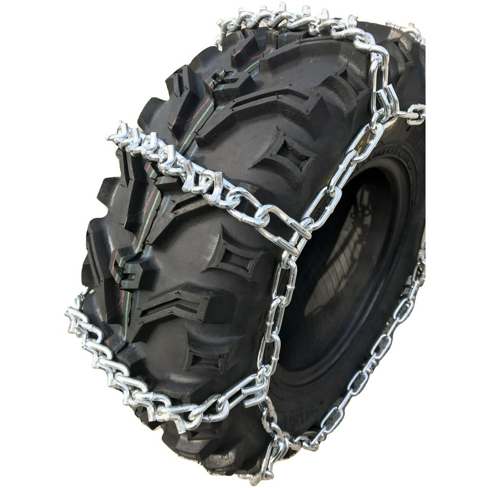 Snow Chains 25 X 8 X 11, 25 8 11 ATV UTV 4 Link V Bar Tire Chains set of 2