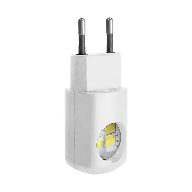 Luz nocturna enchufable de pared con iluminación LED blanca suave automática y ajustable en 360º para dormitorios, baños, pasillos y escaleras