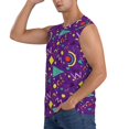 thumbnail image 3 of Bingfone Retro 80s Style Pattern Men's Tank Tops Workout Sleeveless Tee Shirts Running Beach Tanks for Men-Medium, 3 of 7