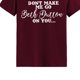 thumbnail image 3 of Camisa de manga corta para mujer con letras estampadas en blanco para oficina, citas y compras, talla S, camiseta burdeos de verano, 3 of 6