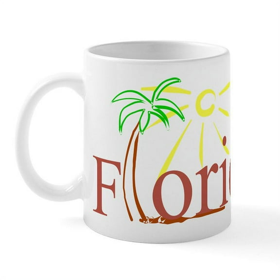 CafePress - Florida Palm Mug - 11 oz Ceramic Mug - Novelty Coffee Tea Cup