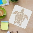 thumbnail image 3 of Plantillas de pintura con dibujo de tortuga de 11,8 x 11,8 pulgadas, plantillas de plástico decorativas cuadradas reutilizables para pintar sobre madera, piso, pared y tela., 3 of 7