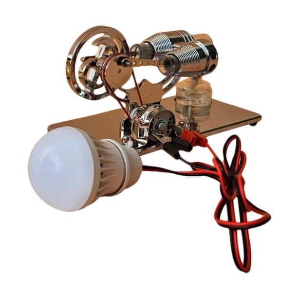 Modelo de motor Sterling Accesorios didácticos multiusos Modelo de motor Sterling de aire caliente Plata