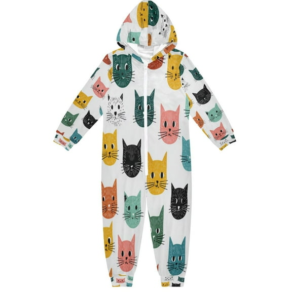 Vzayyk 4T-14Y Size Aviliable Cozy One-Piece Footless Sleeper Pajama Kitty