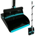 thumbnail image 1 of POINTERTECK Broom and Dustpan Set with Adjustable Handle 180° Rotating Sweeping Brush and Dustpan with Comb Teeth Anti-Odor Box Foldable Standing Dustpan Broom Combo Set Black-Orange, 1 of 7