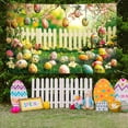 thumbnail image 4 of Ovzne Spring Wreath Fence Easter New Photo Material Photography Background Cloth On Clearance, 4 of 6