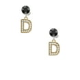thumbnail image 2 of Delight Jewelry Goldtone Crystal Initial - D - Black Crystal Clip on Earrings, 2 of 5