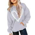 thumbnail image 5 of YunPes Youth Boys Hooded Fleece Sweatshirt Heart Graphic Print Design Comfy Oversized Pullover Tops Teen Girls Cute Fashion Clothes, 5 of 5