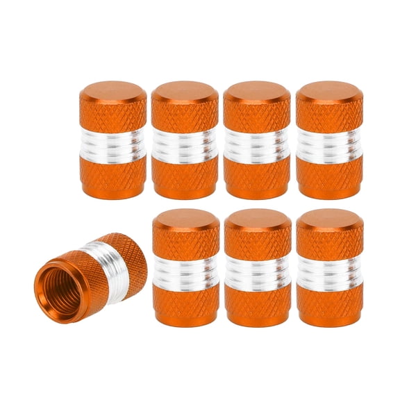 Tire Valve Stem Cap 10x16MM Car Wheel Valve Cap Aluminum Alloy Orange for Car Bike Motorcycle Truck 8pcs