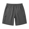 thumbnail image 4 of Hiking Shorts for Women Lightweight Elastic Waist Knee Length Cargo Shorts Golf Casual Summer Bermuda Short Dark Gray S, 4 of 6