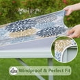thumbnail image 6 of Blue Floral and Petal Pattern Square Fitted Tablecloth with Elastic Edge,Square Table Cover,Washable Elastic Table Cover for Home Kitchen Party Decor 36"x36", 6 of 6